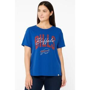 '47 Brand Buffalo Bills Women's NFL Graphic Tee Blue Red Logo NWT Size Large